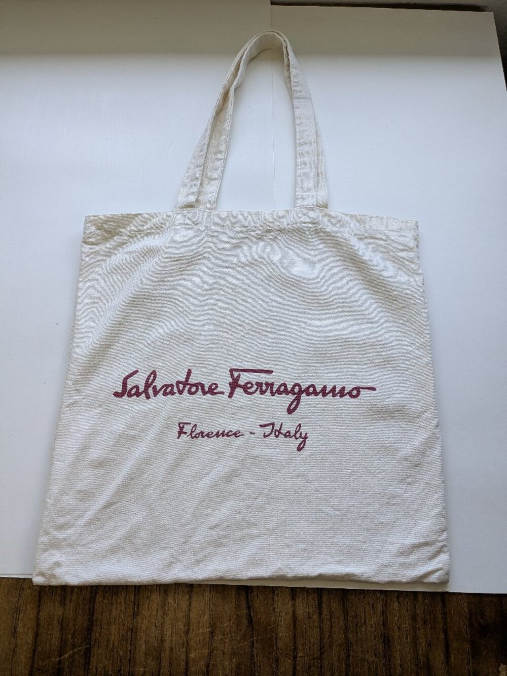 Salvadore Ferragamo Florance Italy Canvas Tote Bag 100% Cotton Made in Italy